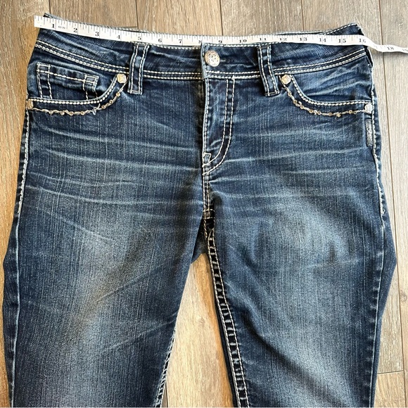 Silver Jeans Suki Flap Pockets Bootcut Rhinestone Gems Medium Wash Women’s 30x34 - Picture 9 of 16